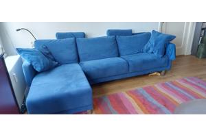 Drie zits bank, rechts met beensteun element