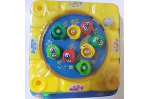 vis hengel spel opwindbaar geel reis editie