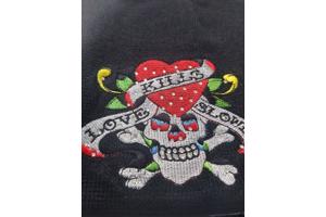 Skull muts love glitter one size 14 jaar - 99+ jaar.