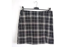 stretchy rok zwart wit geruit M