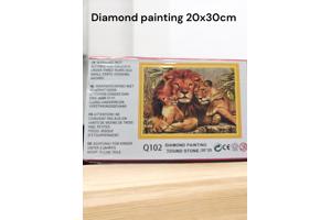 Diamond Painting set Leeuw met welpen 20x30cm