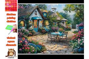 50x40cm Diamond Painting platteland huisje (vierkant) nr 64