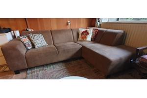 Bruine 3 pers hoekbank