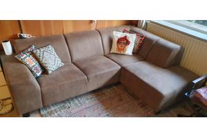 Bruine 3 pers hoekbank