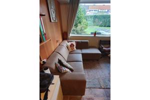 Bruine 3 pers hoekbank