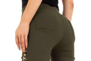 Fashion stevige legging panterprint khaki groen S/M 36/38