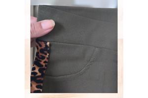 Fashion stevige legging panterprint khaki groen S/M 36/38