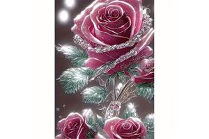 nr 13 Diamond Painting rozen 50x40cm (vierkant)