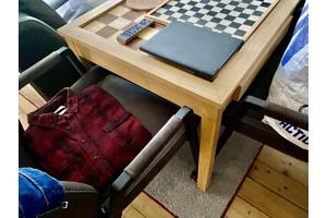 Mooie als nieuwe Schaak Tafel met Schaak Stukken compleet