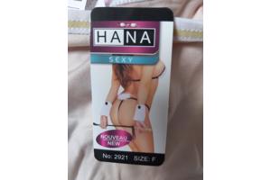3x Hana string effen streep one size creme roze blauw