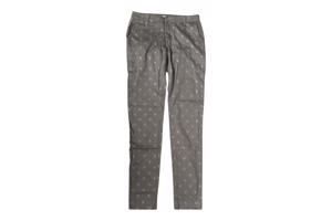 Skinny broek met gouden cactus opdruk khaki S