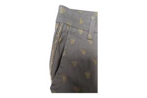 Skinny broek met gouden cactus opdruk khaki S