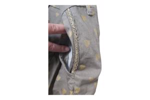 Skinny broek met gouden cactus opdruk khaki S