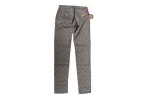 Skinny broek met gouden cactus opdruk khaki S