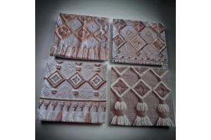 4x kussenhoezen macrame opdruk grijs bruin 45x45cm