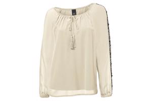 Gevoerde blouse &amp;#x2013; shirt, cr&amp;#xE8;me, maat 38 (nieuw)