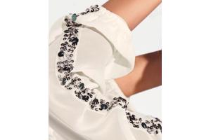 Gevoerde blouse / shirt, kleur: creme, maat 38 (nieuw)