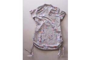 Metrofive bloemen tuniek shirt grijs S/36