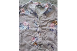 Metrofive bloemen tuniek shirt grijs S/36