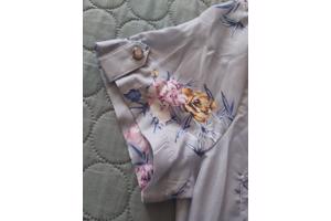 Metrofive bloemen tuniek shirt grijs S/36