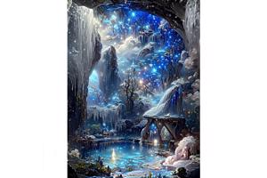 50x40cm Diamond Painting watervallen (vierkant) nr 63