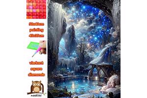 50x40cm Diamond Painting watervallen (vierkant) nr 63