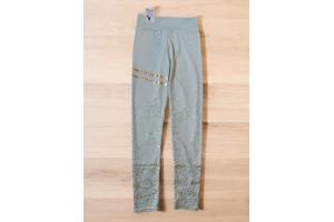 Holala stretchy legging mintgroen goud glitter S/M