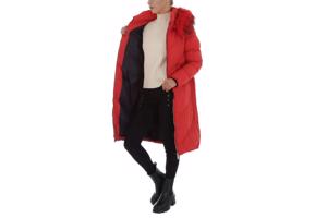 Glo-Story winter jas lang rood M