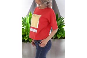 Glo-Story t-shirt Shine all day rood goud S