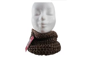 Fashion col sjaal bruin glimmend one size