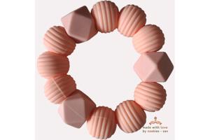 Noekies Handgemaakte Bijtring pasteloranje - Nieuw!