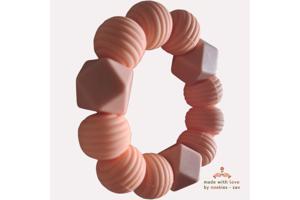 Noekies Handgemaakte Bijtring pasteloranje - Nieuw!