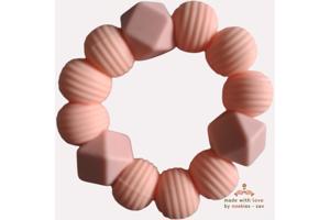 Noekies Handgemaakte Bijtring pasteloranje - Nieuw!