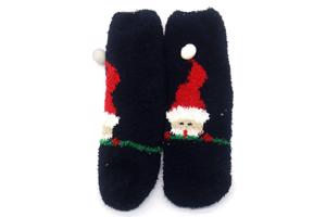 Sokken Fluffy - Kerstman - Katoen - Uniseks -  donkerblauw k