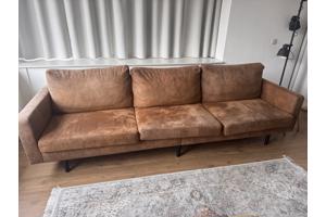 Bank drie zits - cognac kleur