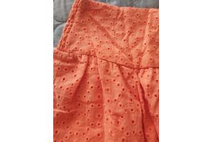 Drole de Copine rok gaatjes patroon oranje M/L 38/40