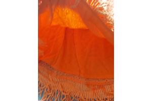 Drole de Copine rok gaatjes patroon oranje M/L 38/40