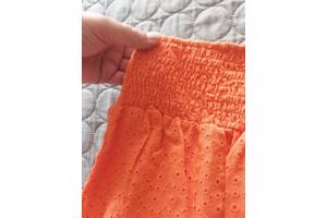 Drole de Copine rok gaatjes patroon oranje M/L 38/40