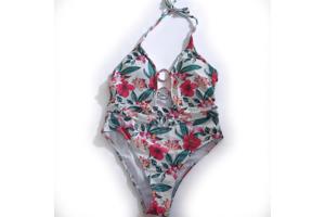Halter badpak met ringen en riempje L