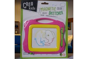 Magnetich teken bord roze geel klein formaat