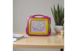 Magnetich teken bord roze geel klein formaat