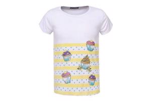 Glo-Story cupcakes t-shirt geel 110