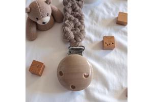 Speenkoord macrame beige bruin