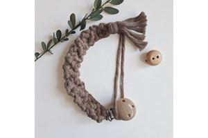 Speenkoord macrame beige bruin