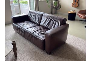 Bruine leren 2,5 zits bank Tarra Saddle Tarpan