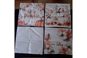 Set van 4 kussenhoezen pompoen bruin oranje 45x45cm