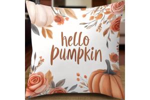 Set van 4 kussenhoezen pompoen bruin oranje 45x45cm