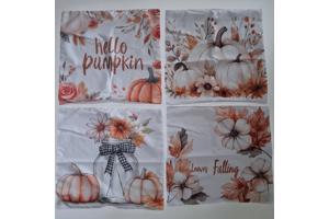 Set van 4 kussenhoezen pompoen bruin oranje 45x45cm