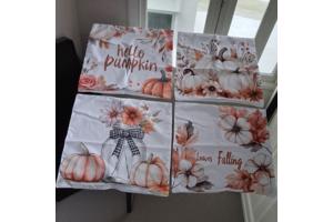 Set van 4 kussenhoezen pompoen bruin oranje 45x45cm