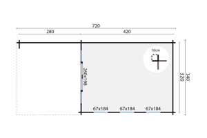 Blokhut - Tuinhuis Skeg | 44 mm | vuren onbehandeld